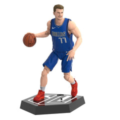 Starting Lineup Luka Dončić figure in Mavericks jersey for detailed display and collectible posing.