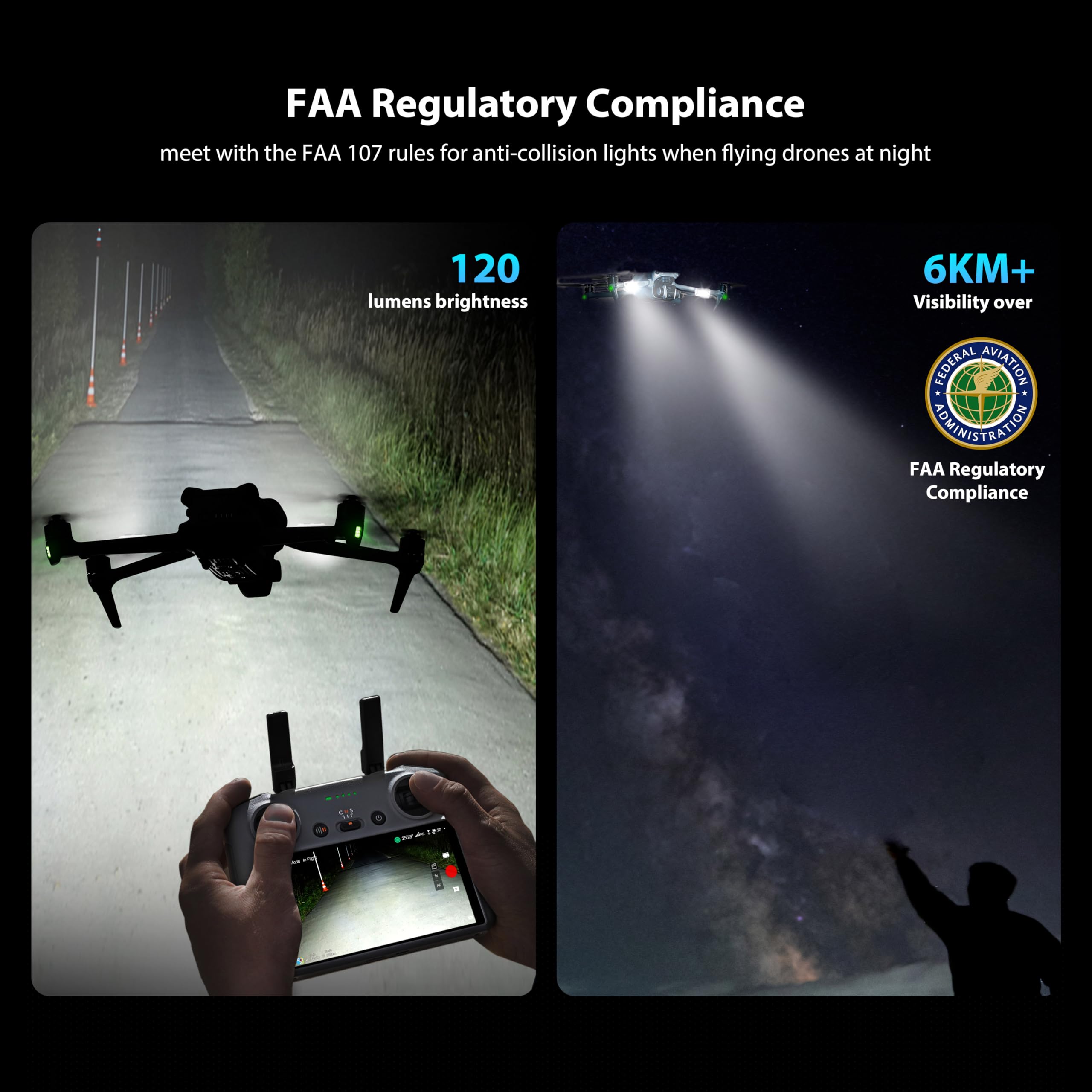 STARTRC strobe light illuminates night flight for safer operation