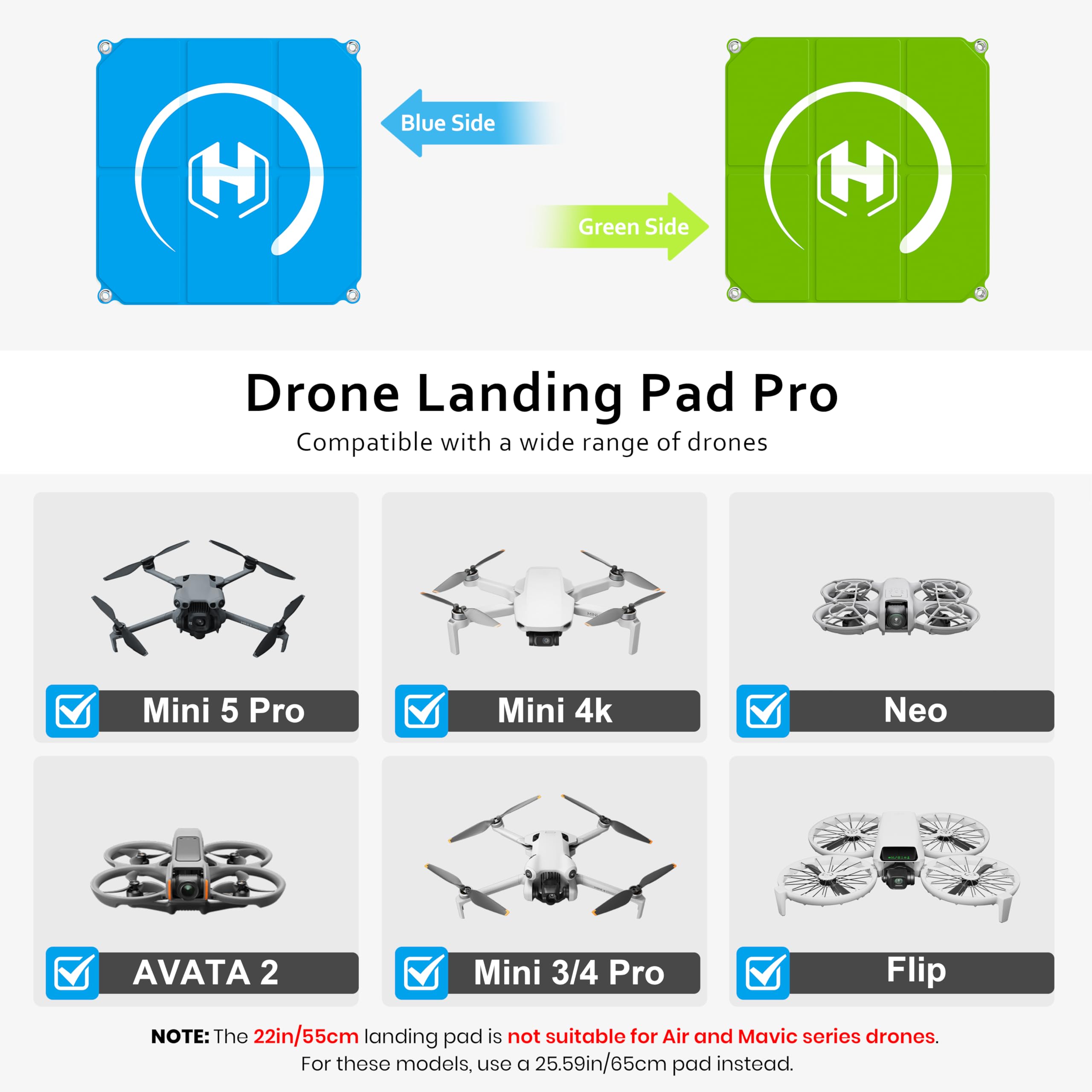STARTRC PHOTO drone landing pad blue-green double-sided for high visibility during takeoff