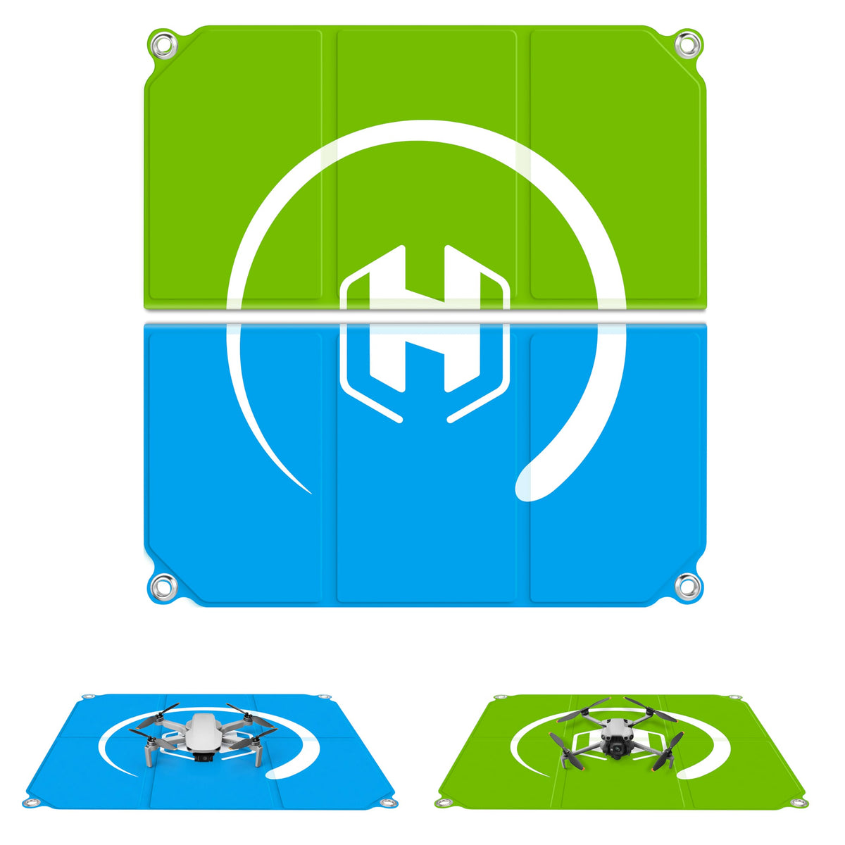 STARTRC PHOTO drone landing pad blue-green top view for quick outdoor setup