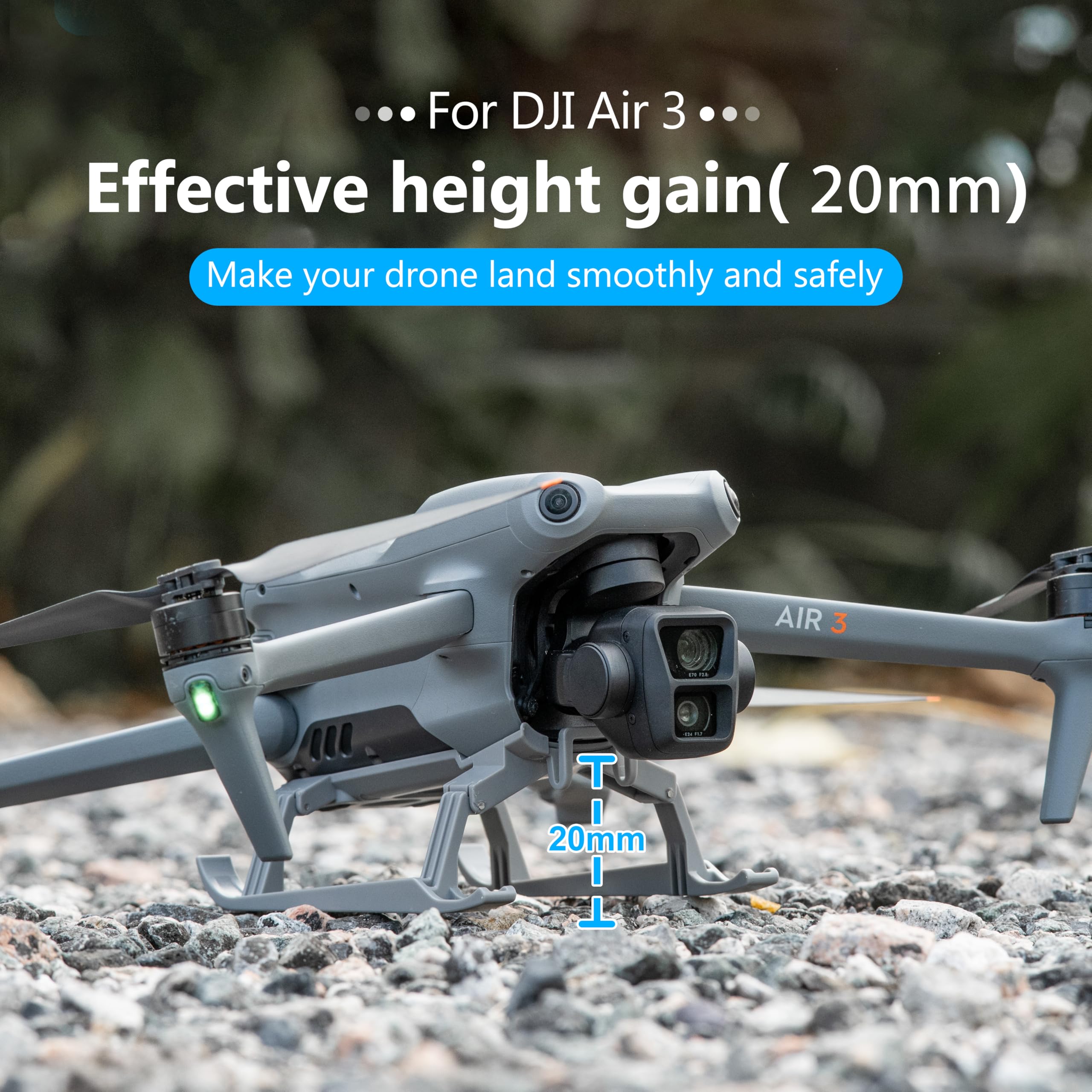 STARTRC PHOTO foldable extended landing gear for DJI Air 3 easy attachment and storage