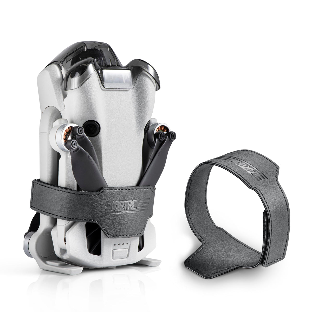 STARTRC propeller holder strap secures DJI Mini 4 Pro blades during storage