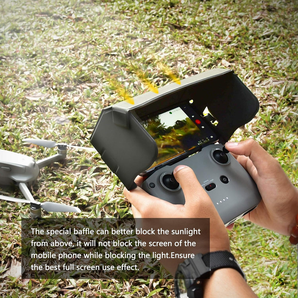 STARTRC Sun Hood on Air 2S controller minimizes reflections during outdoor flights.