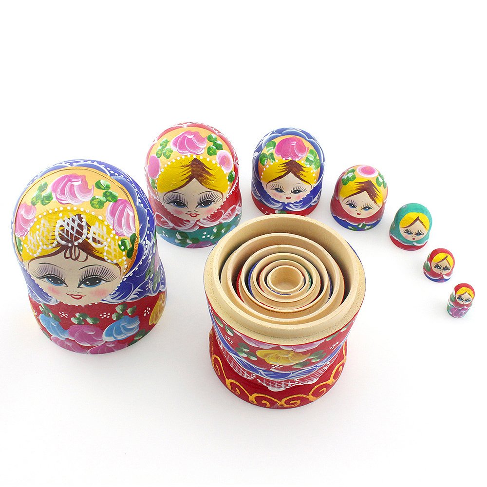 Starxing nesting dolls carved from linden wood natural and safe.