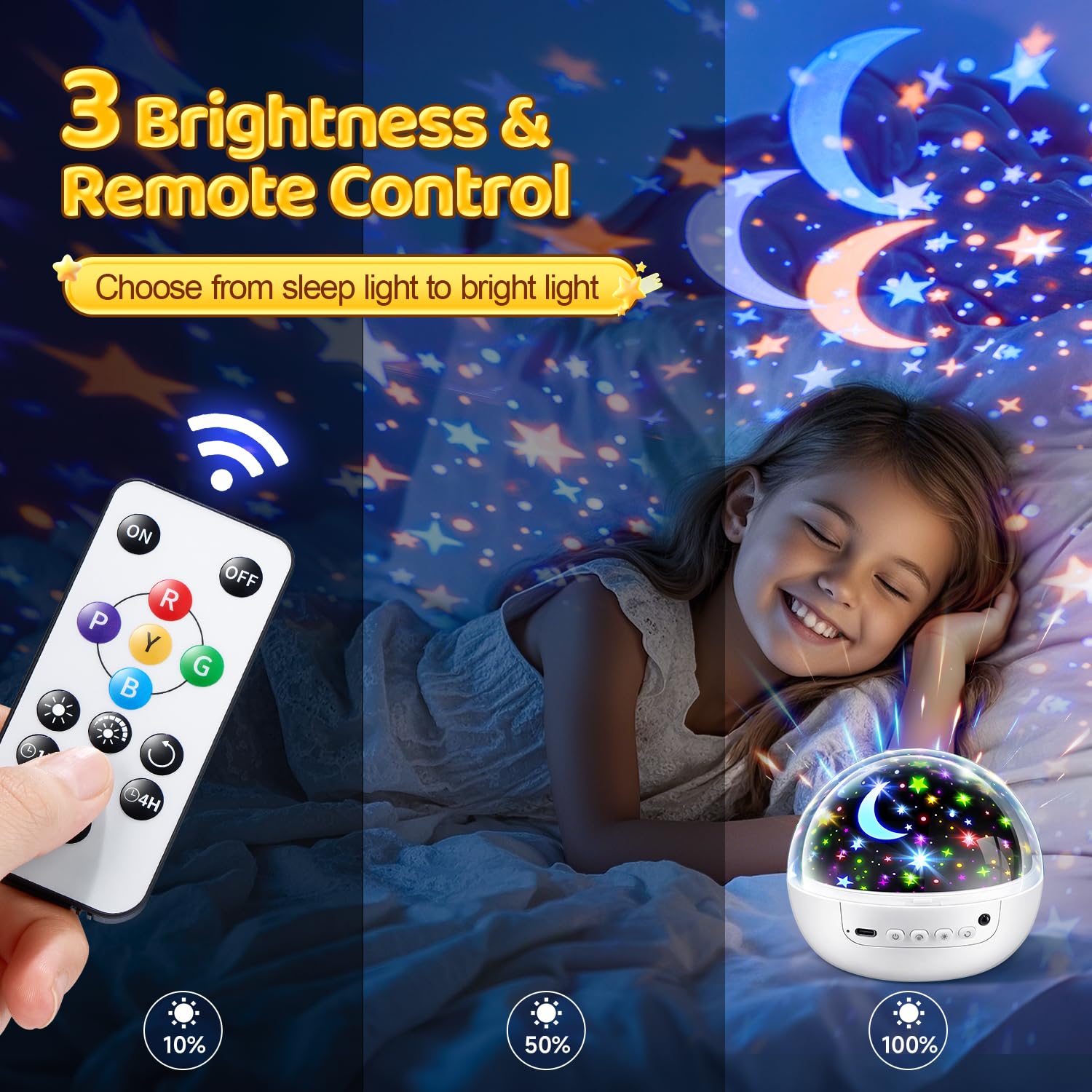 Staryou remote control makes switching films quick and simple.
