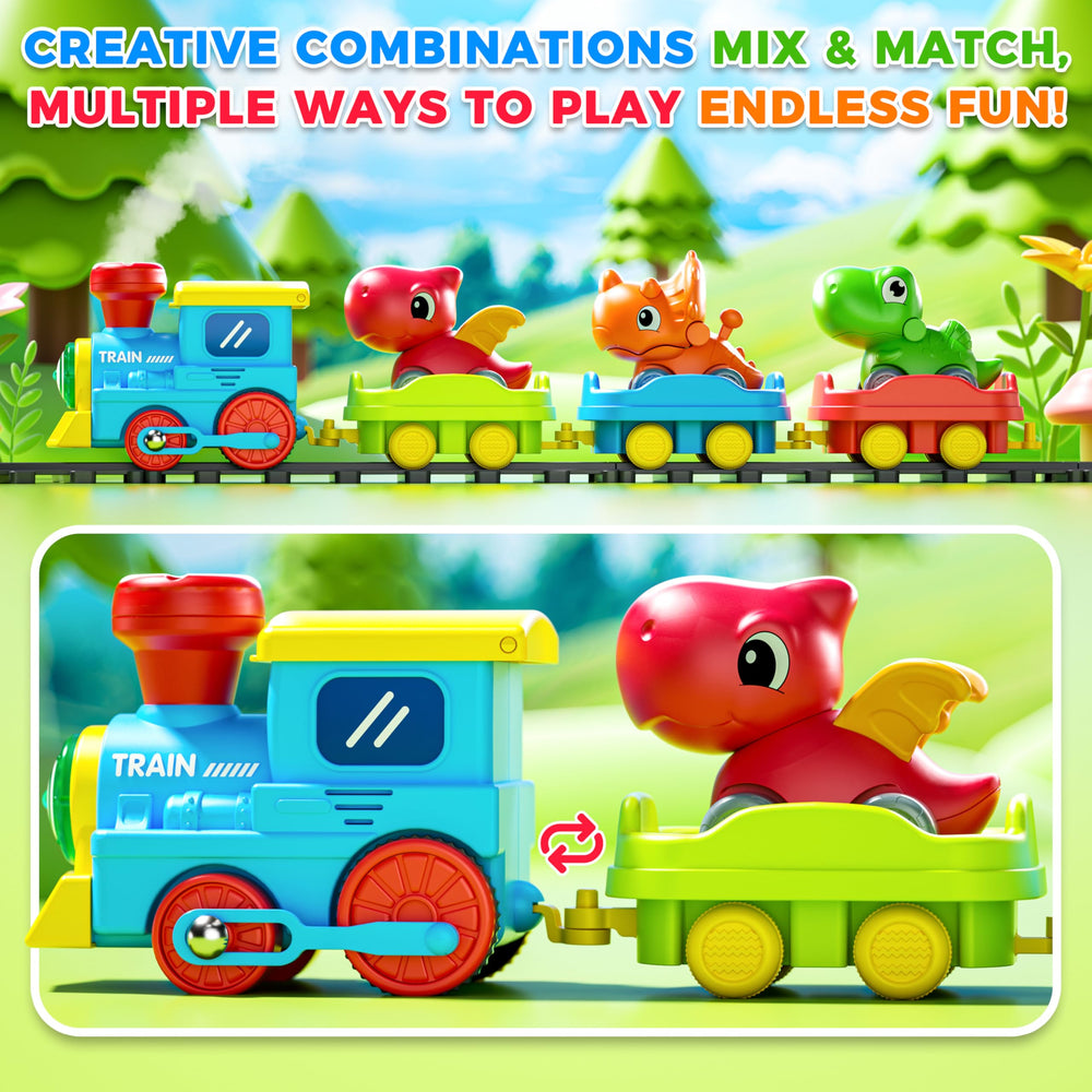 Stay Fun green dinosaur car engages kids in dynamic track exploration
