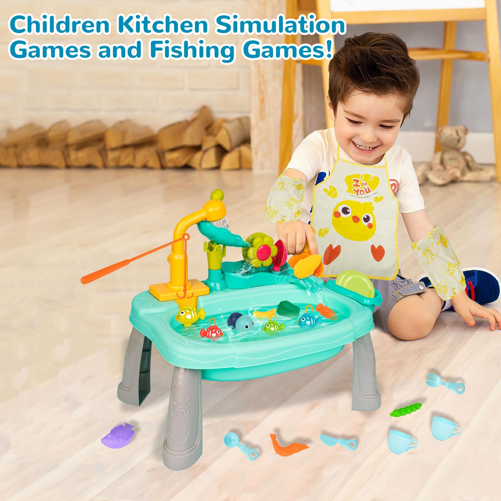 STBEIMEIMY colorful accessories stimulate color recognition during play.