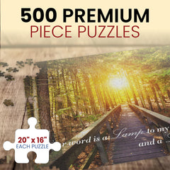 Steadfast Selections Christian puzzles landscape image: inspirational verses enhance mindful moments while solving