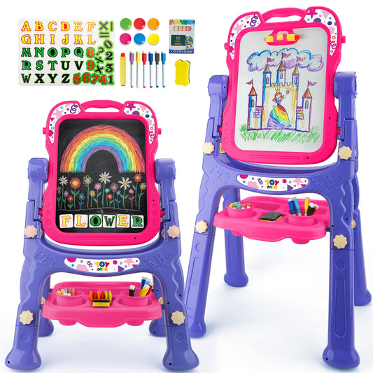 STEAM Life Art Easel front view showing double-sided play surface for kids