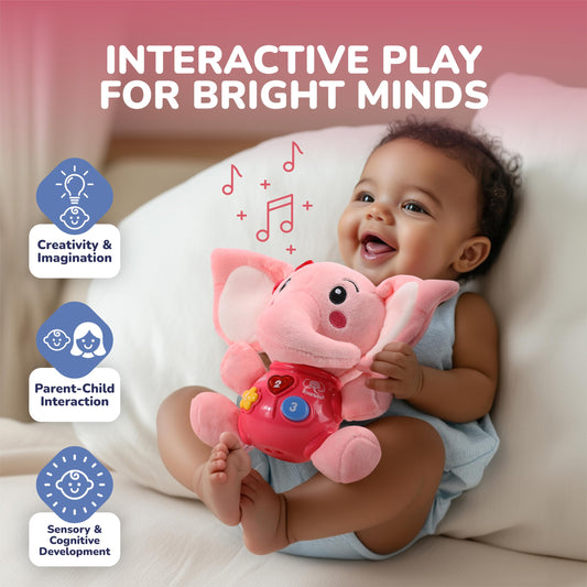STEAM Life elephant light-up toy featuring 12 songs for early sensory exploration