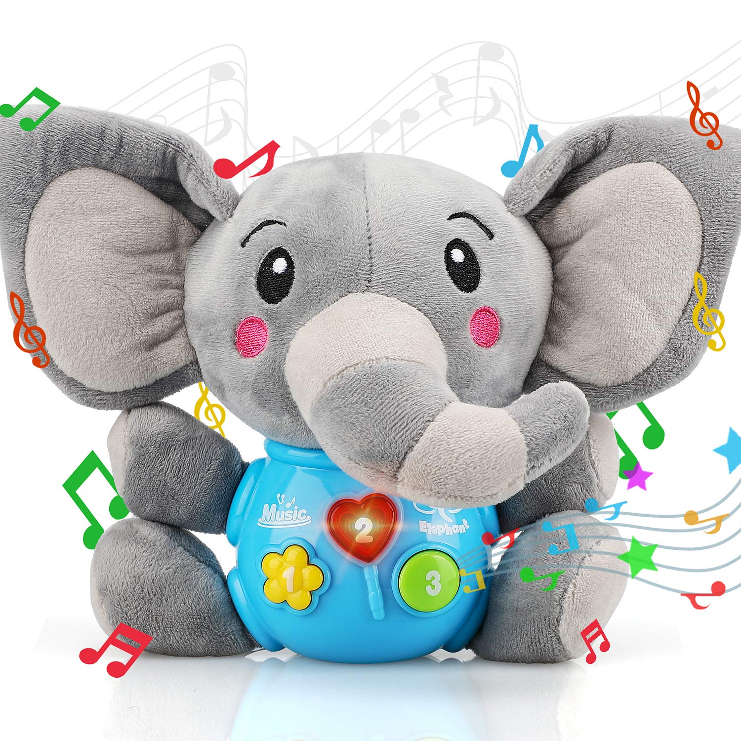 STEAM Life elephant light-up plush toy soothing baby moments with soft texture