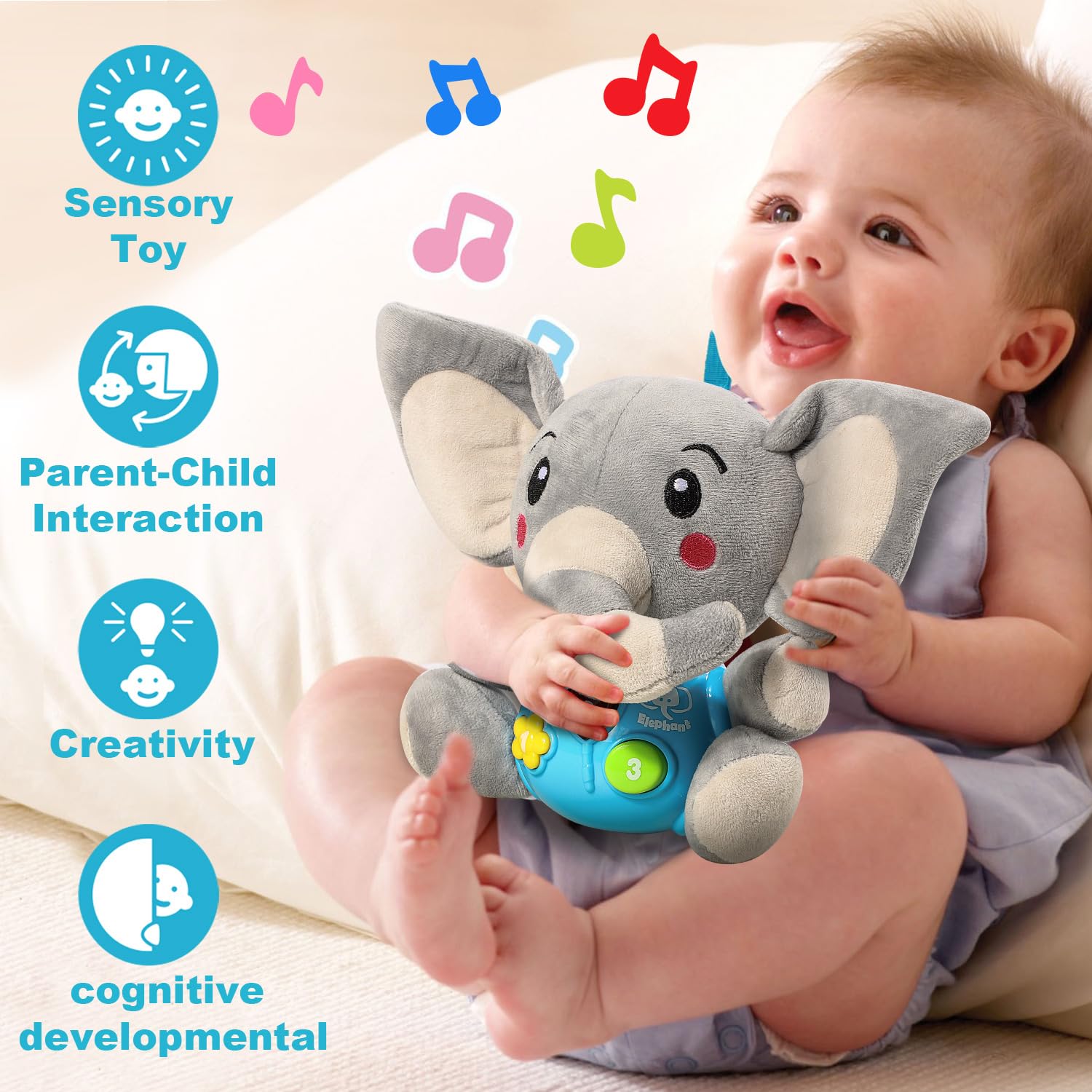 STEAM Life elephant plush with music fosters playful discovery
