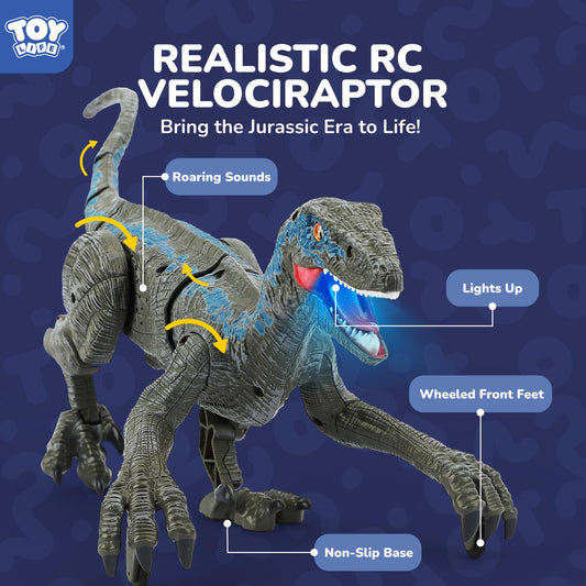 STEAM Life Velociraptor side view showing walking motion for action play.