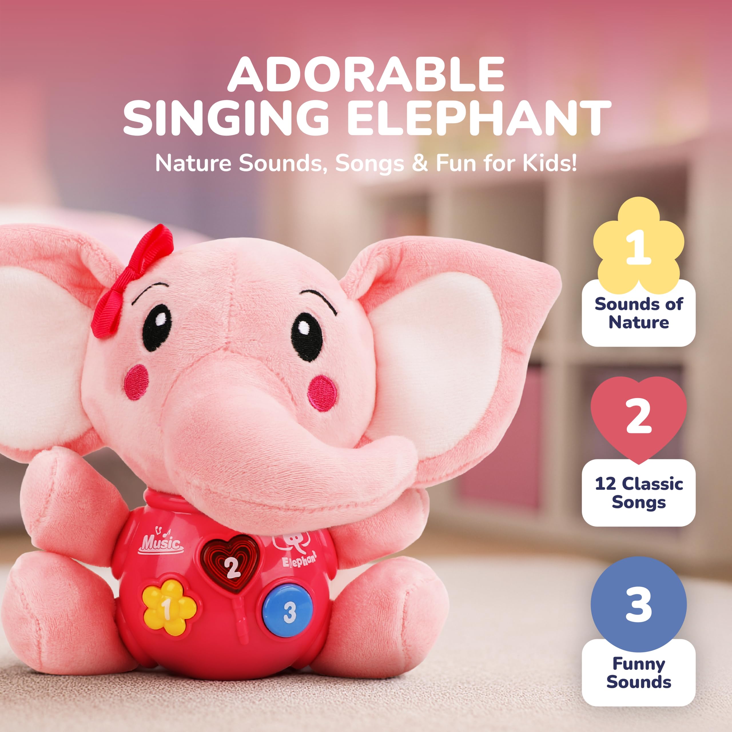 STEAM Life soft velvet elephant design safe against delicate skin and durable use