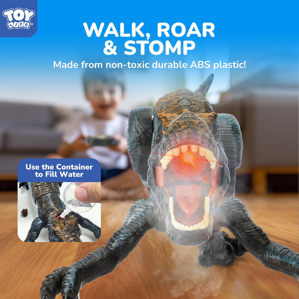 STEAM Life walking dinosaur with 60m range for outdoor adventures.