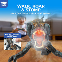 STEAM Life walking dinosaur with 60m range for outdoor adventures.