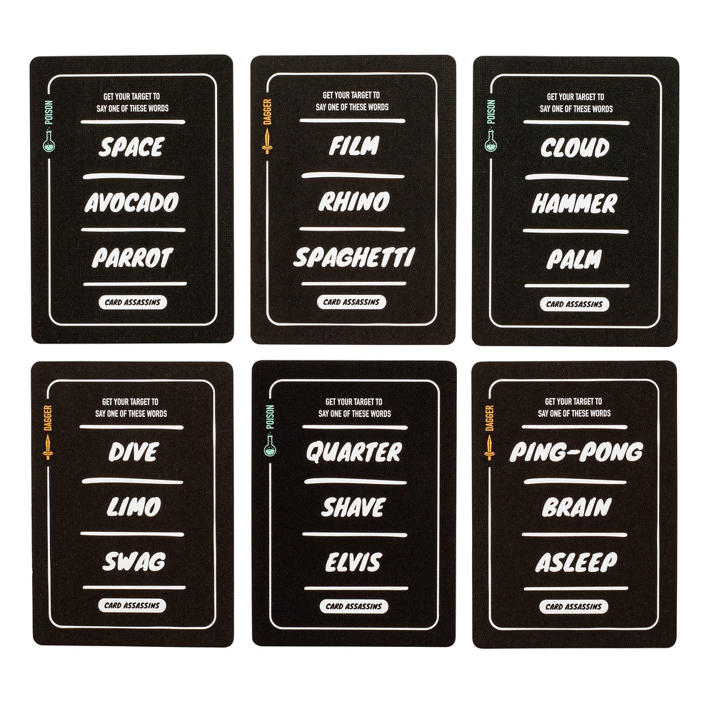 Stellar Factory Card Assassins cards laid out for quick setup.