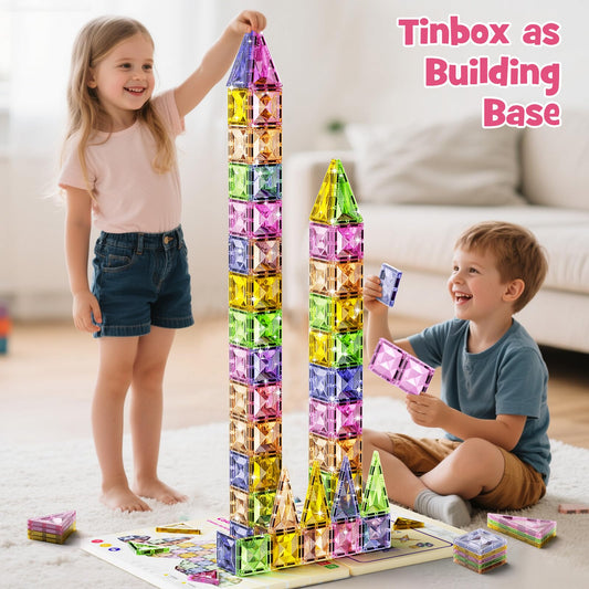 Stem Match 60-piece set enables collaborative STEM play and imaginative structures.