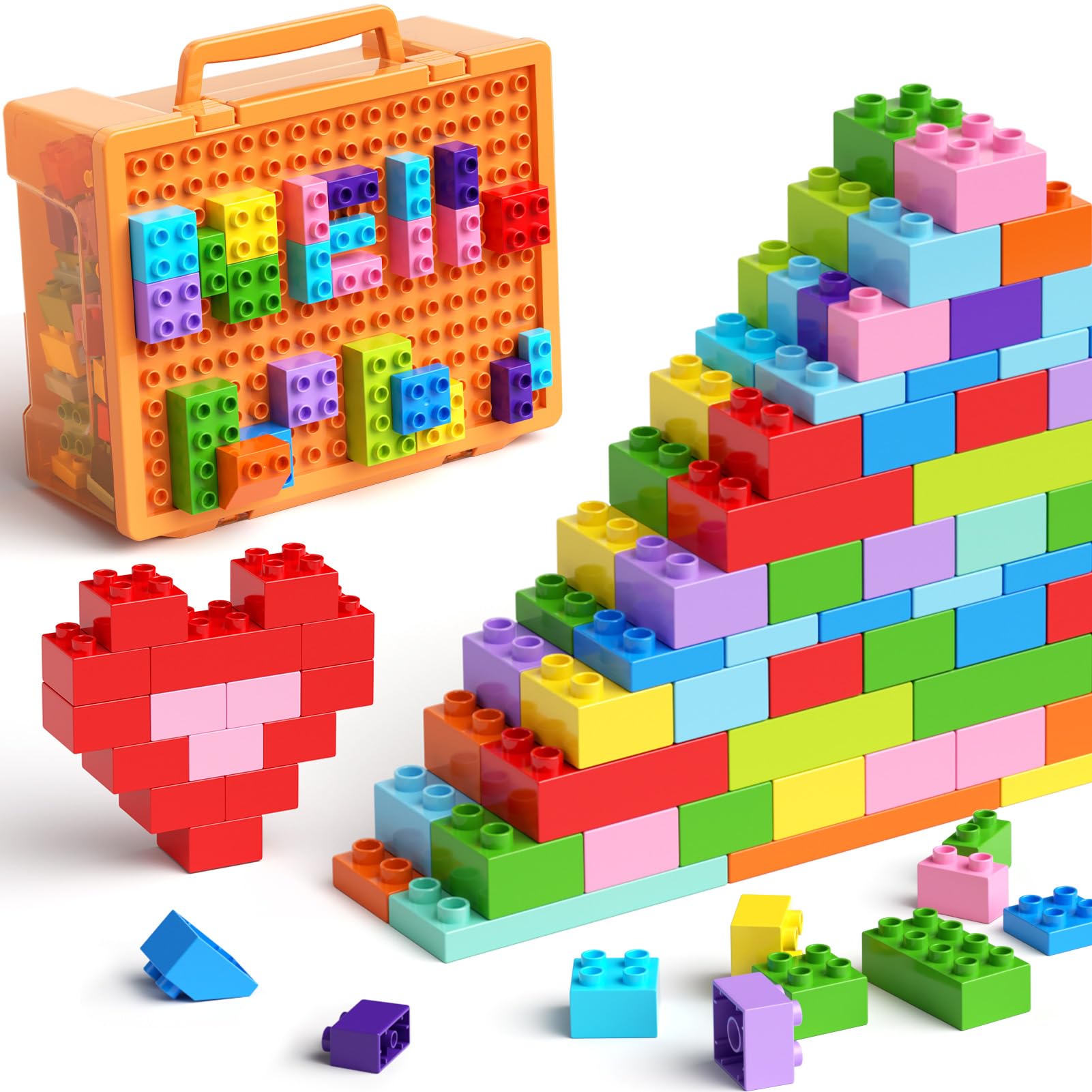 STEM MATCH 97pcs blocks with storage box for organized play.