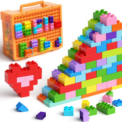 STEM MATCH 97pcs blocks with storage box for organized play.