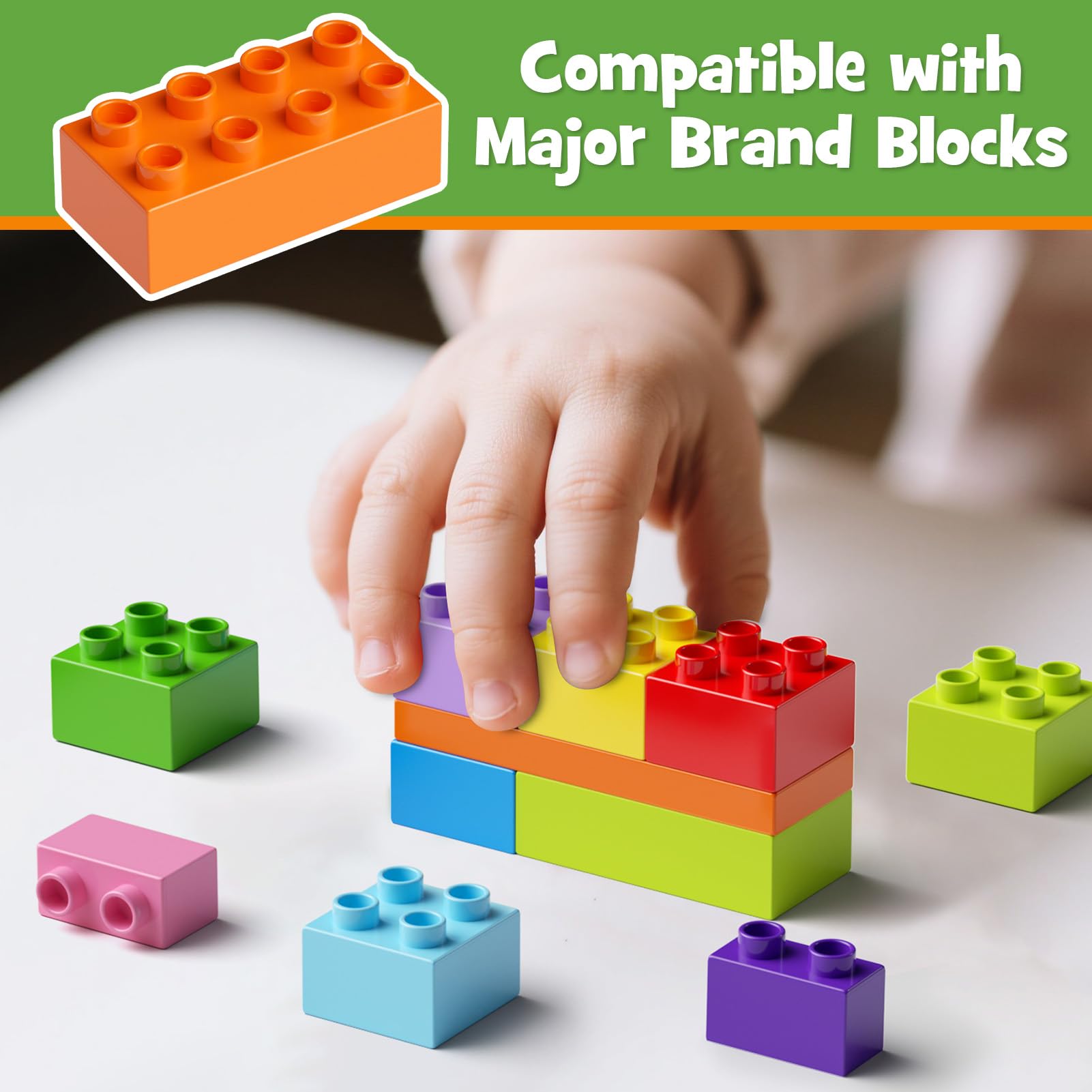 STEM MATCH base plate provides sturdy foundation for larger constructions.