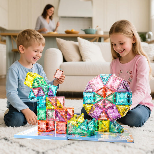 STEM MATCH Diamond Tiles: flower pattern for pattern-building and early geometry play