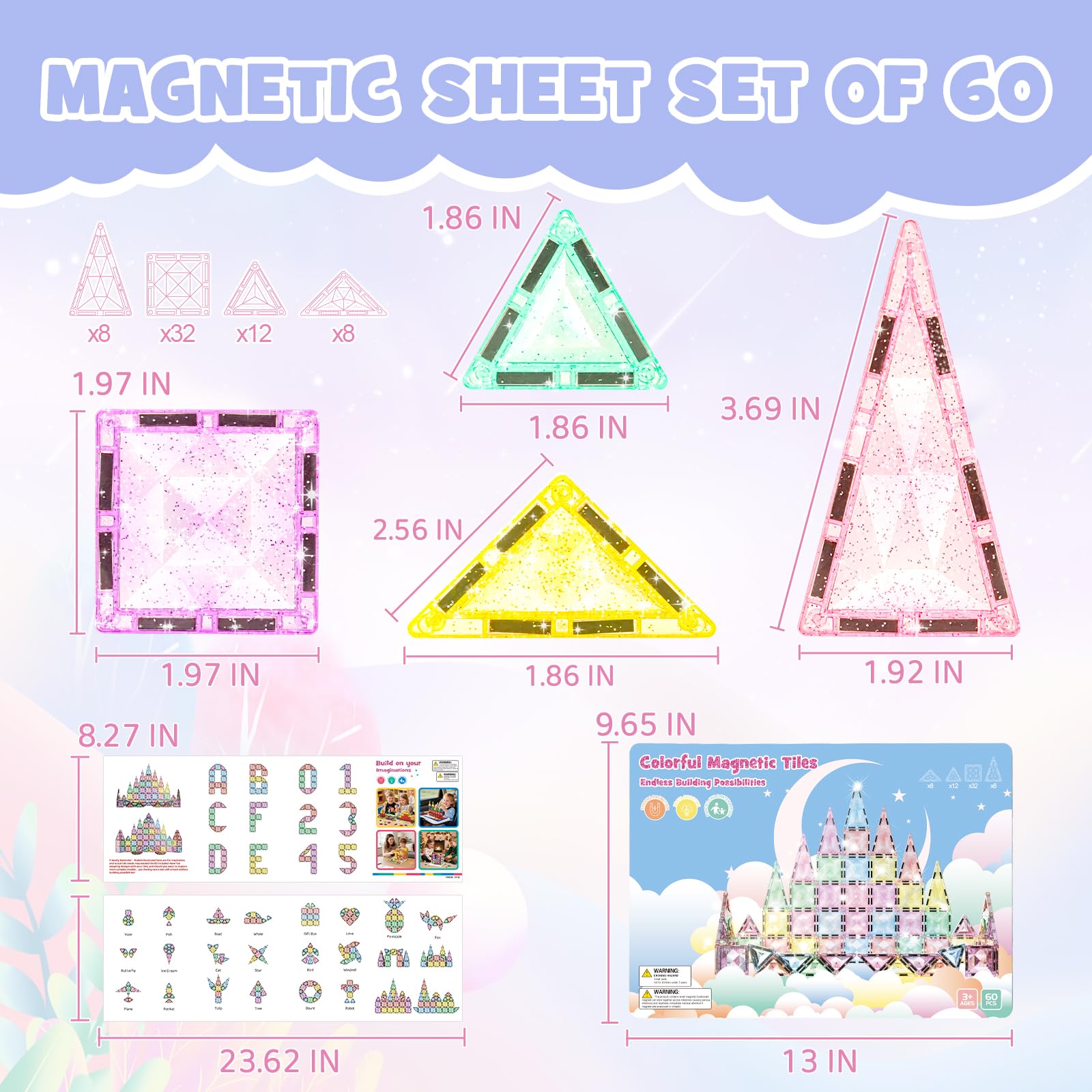 STEM MATCH Diamond Tiles: storage bag for tidy, portable play on the go