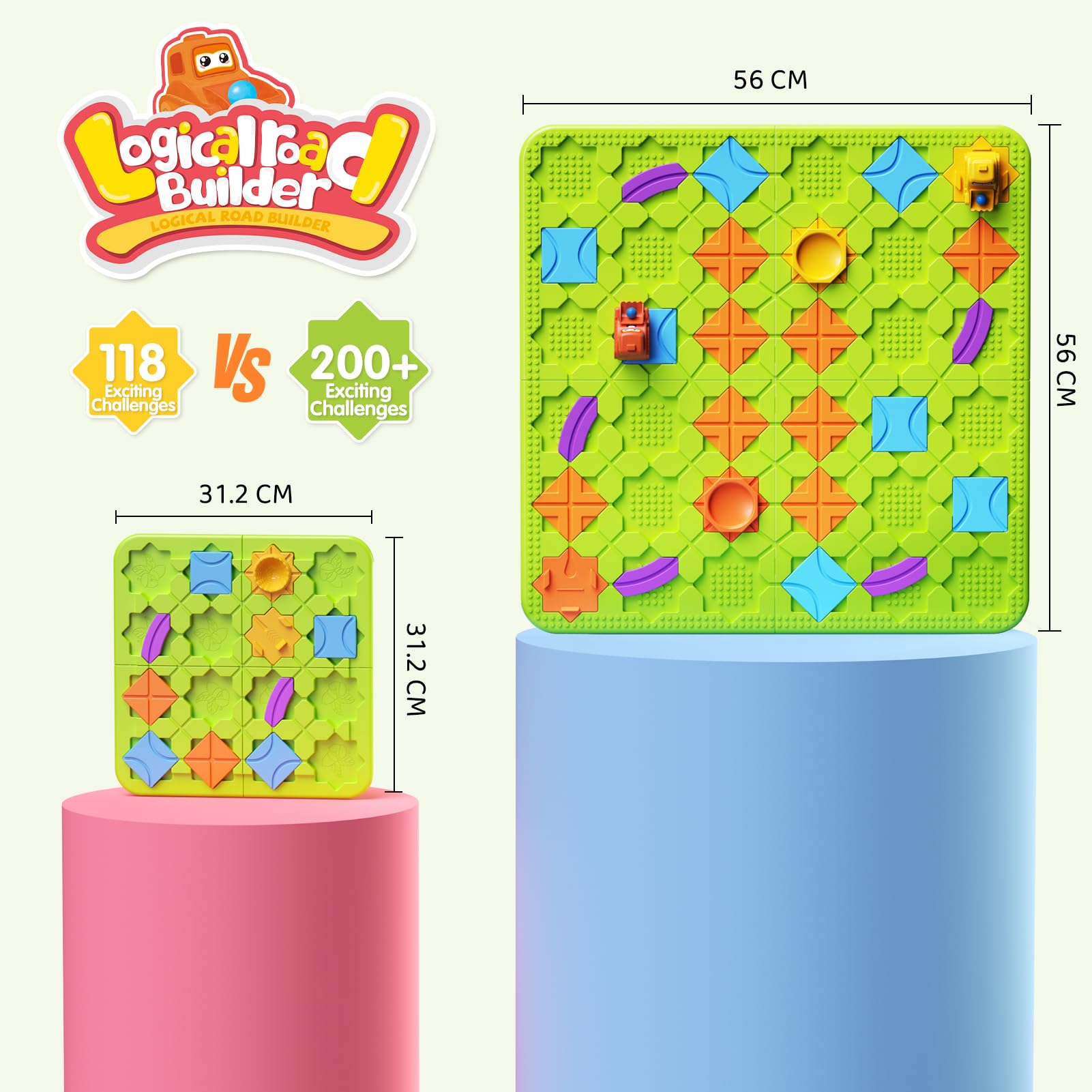 STEM MATCH puzzle pieces enabling 200 challenges for progressive cognitive development.
