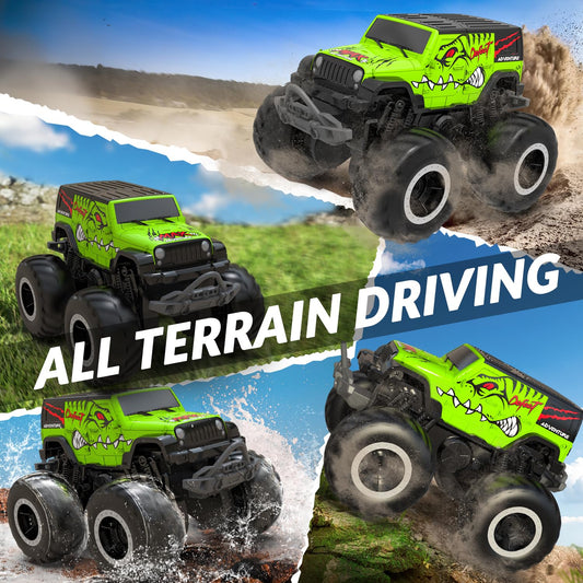 STEMTRON Amphibious RC Car waterproof IPX7 for water play and splash moments.