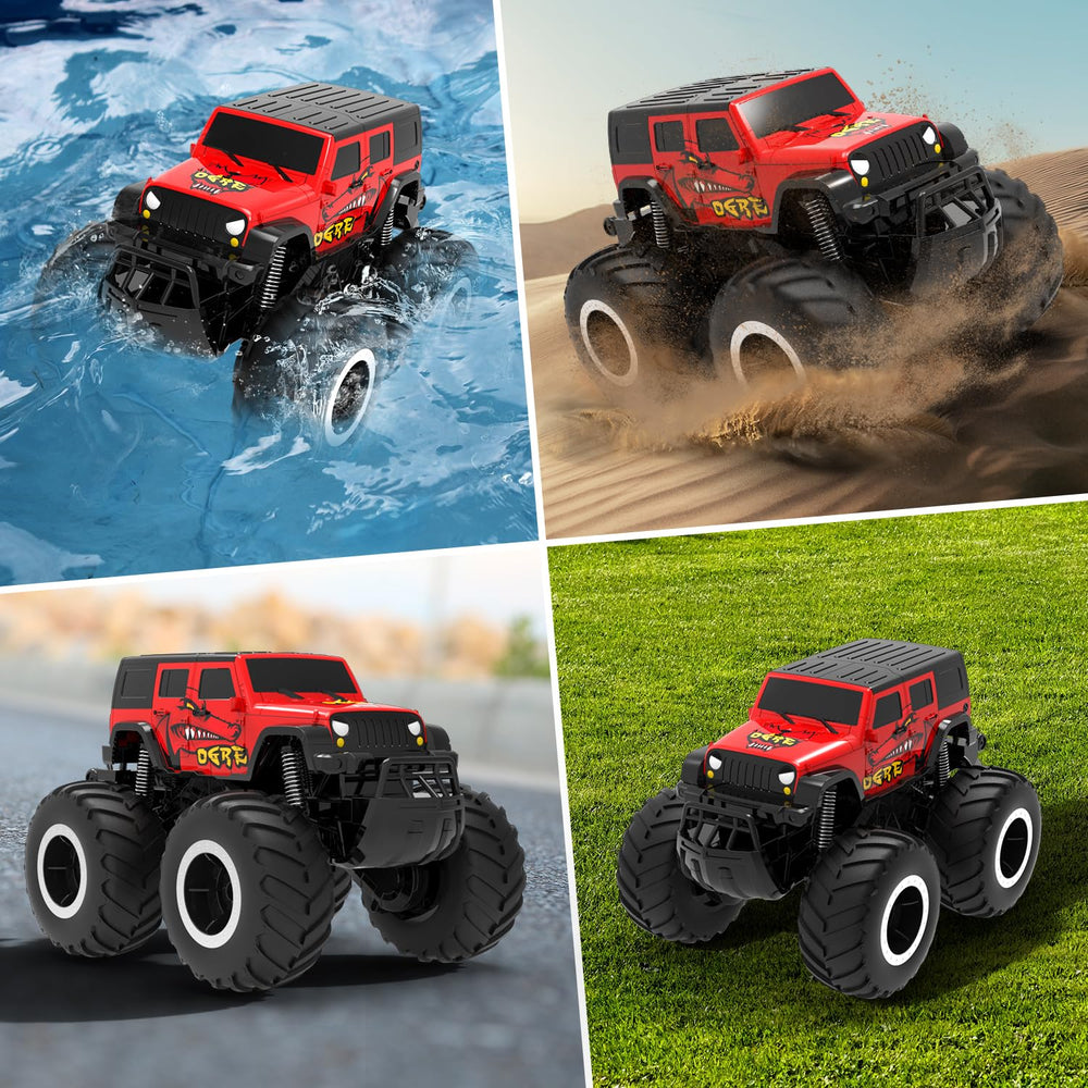 STEMTRON Amphibious RC Car side action shows quick steering and agile turns