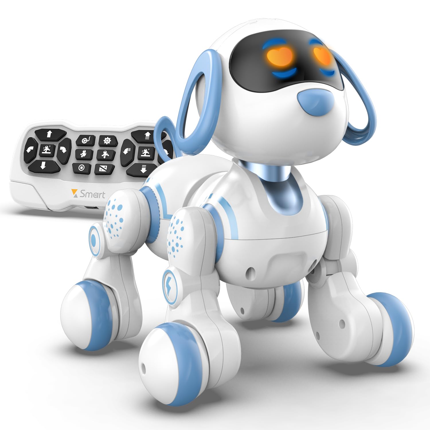 StemTRON robot dog with head touch sensing for interactive play