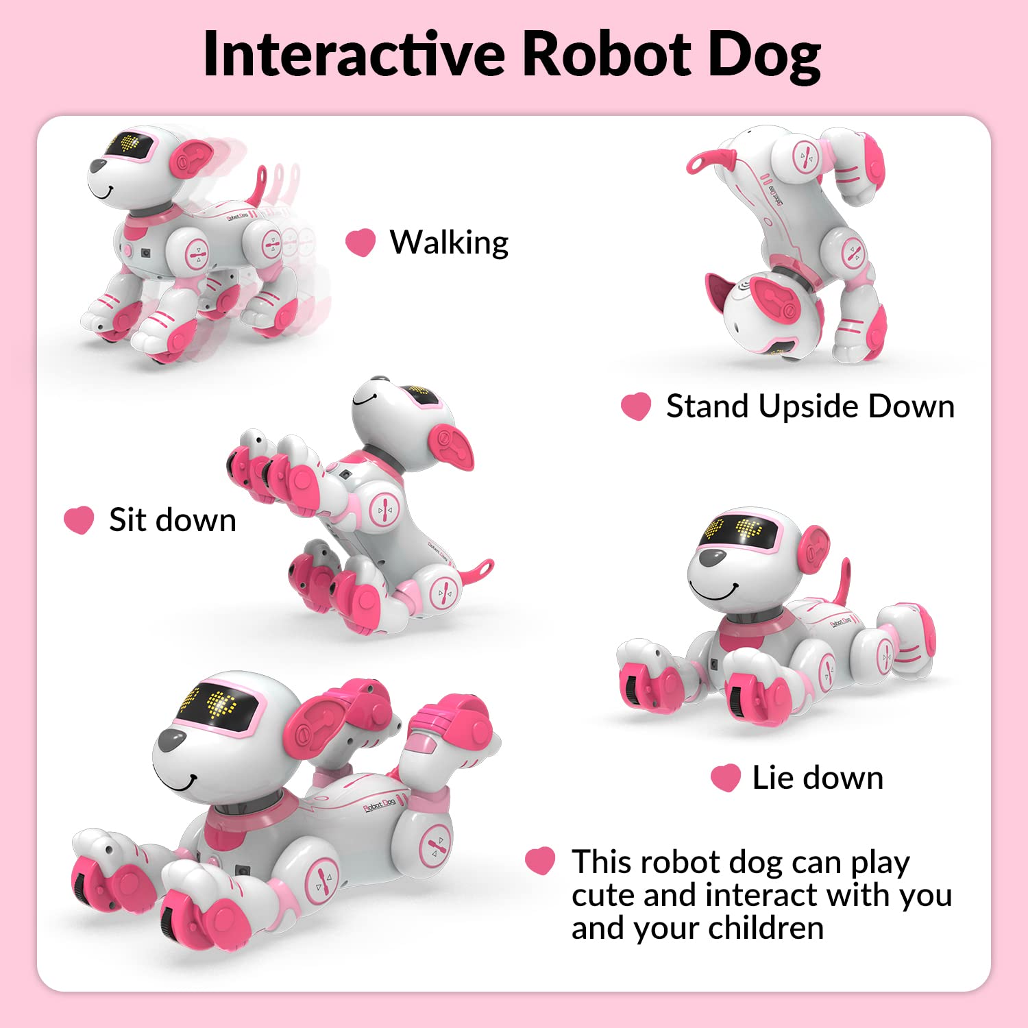 STEMTRON robot cat touch-sensing close-up showing responsive interaction.