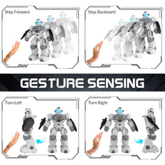 Stemtron robot toy programmable actions for creative routines
