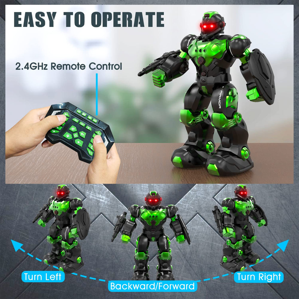 STEMTRON robot toy USB charging scene showing easy recharge