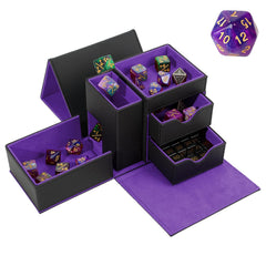 Stepane leather dice tray and tower for stable, fair rolls during tabletop games.