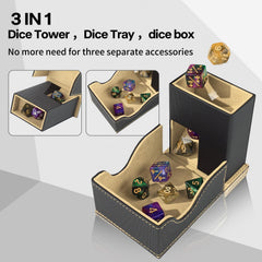 Stepane premium PU leather dice tray with protective velvet interior.