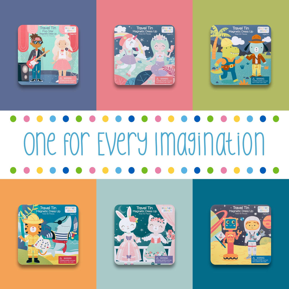 Stephen Joseph travel tin featuring on-trend pattern design for kids
