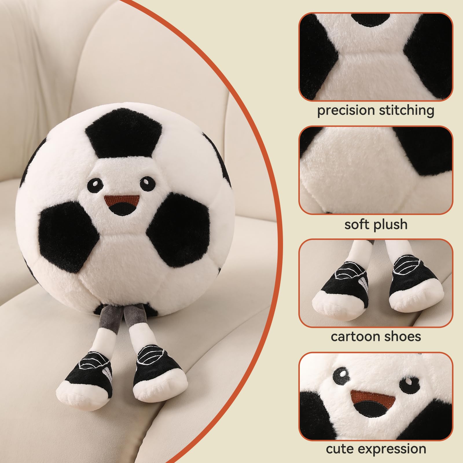 Stepxi boys' room soccer decor pillow adds vibrant theme accents