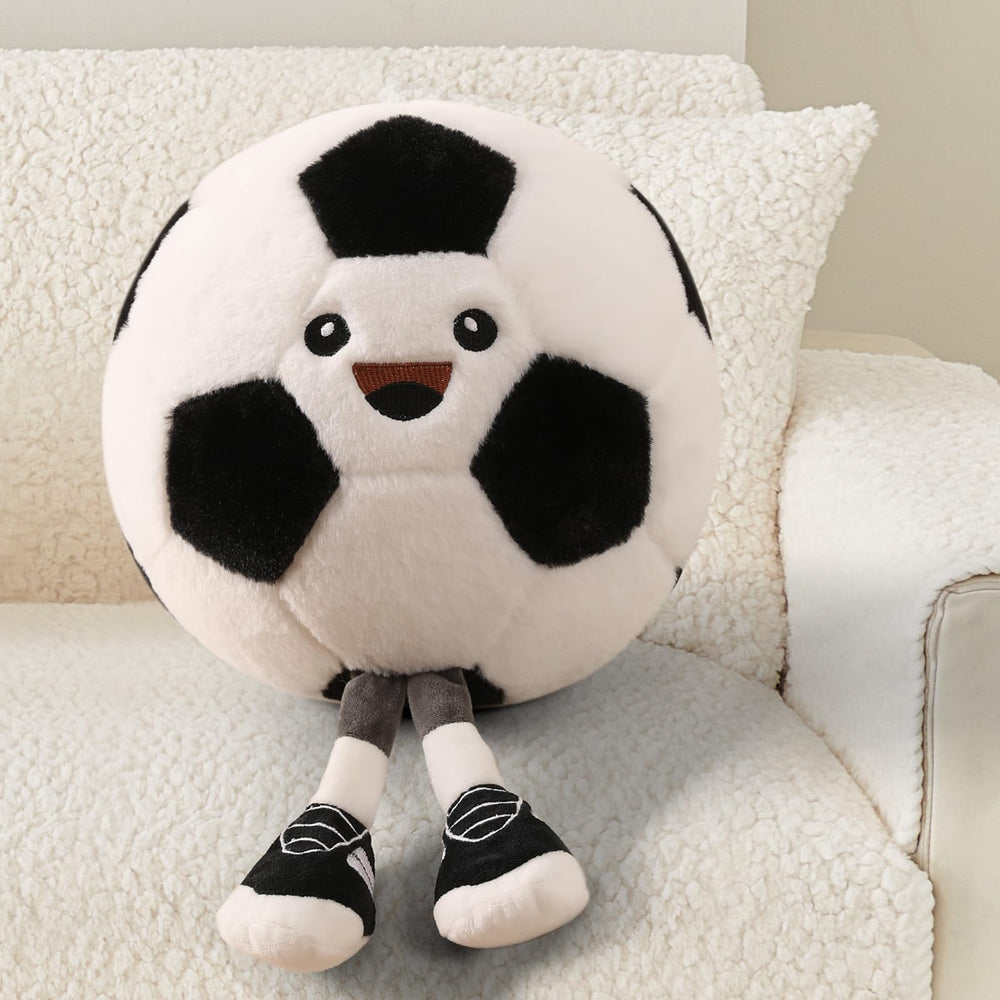 Stepxi cute soccer ball plush pillow for cozy kids' beds and hugs