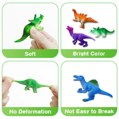 Sterofari dinosaur party favors display color-changing toys for birthdays.