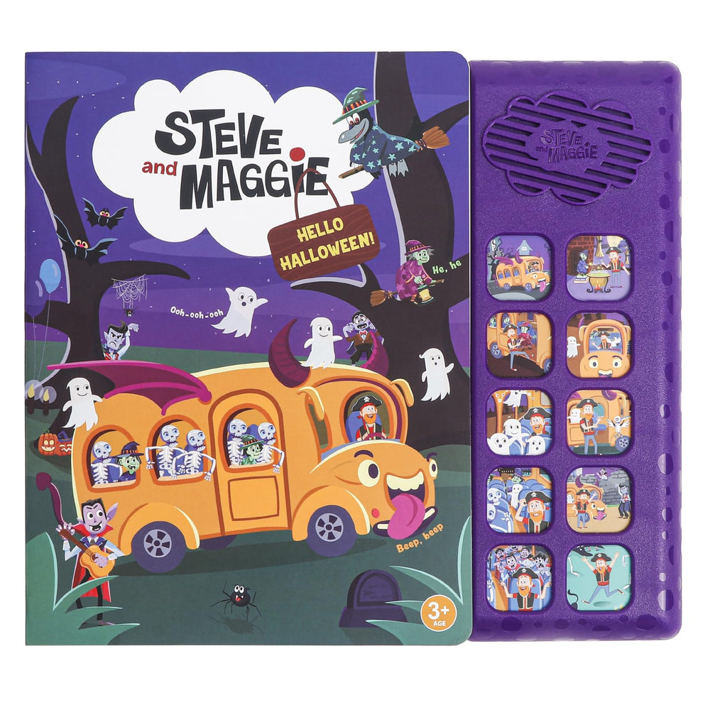 Steve and Maggie sings-along book cover showing engaging Halloween songs for early learning