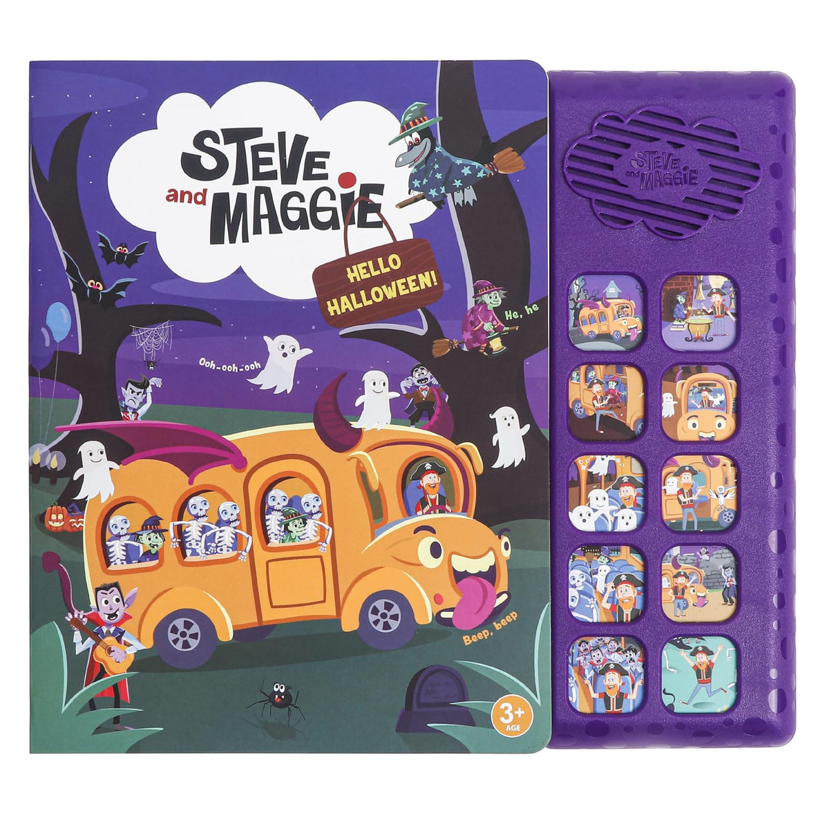 Steve and Maggie sings-along book cover showing engaging Halloween songs for early learning