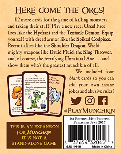 Steve Jackson Games Munchkin 2: Unnatural Axe armor and weapons art enhances thematic setup