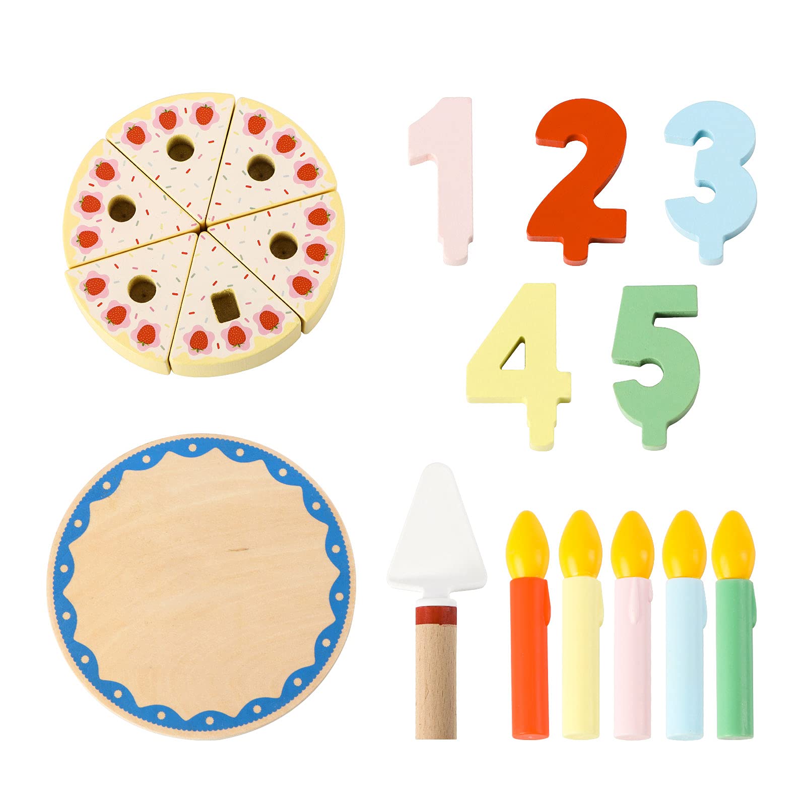 Steventoys wooden cake platter provides sturdy serving base for play