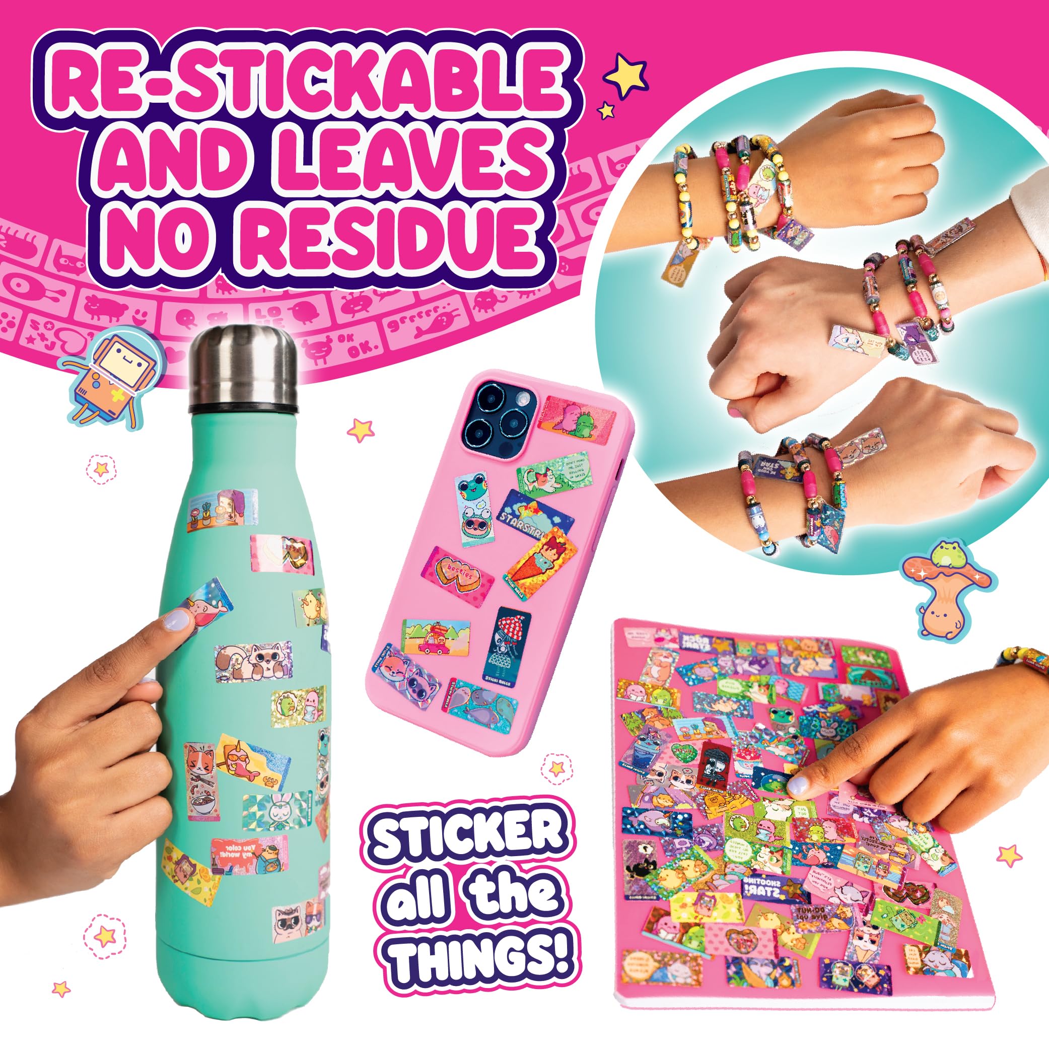 Restickable holographic stickers leave no residue after months of use