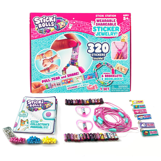 STICKI ROLLS Sky Castle pack shot showing 320 holographic stickers for DIY jewelry