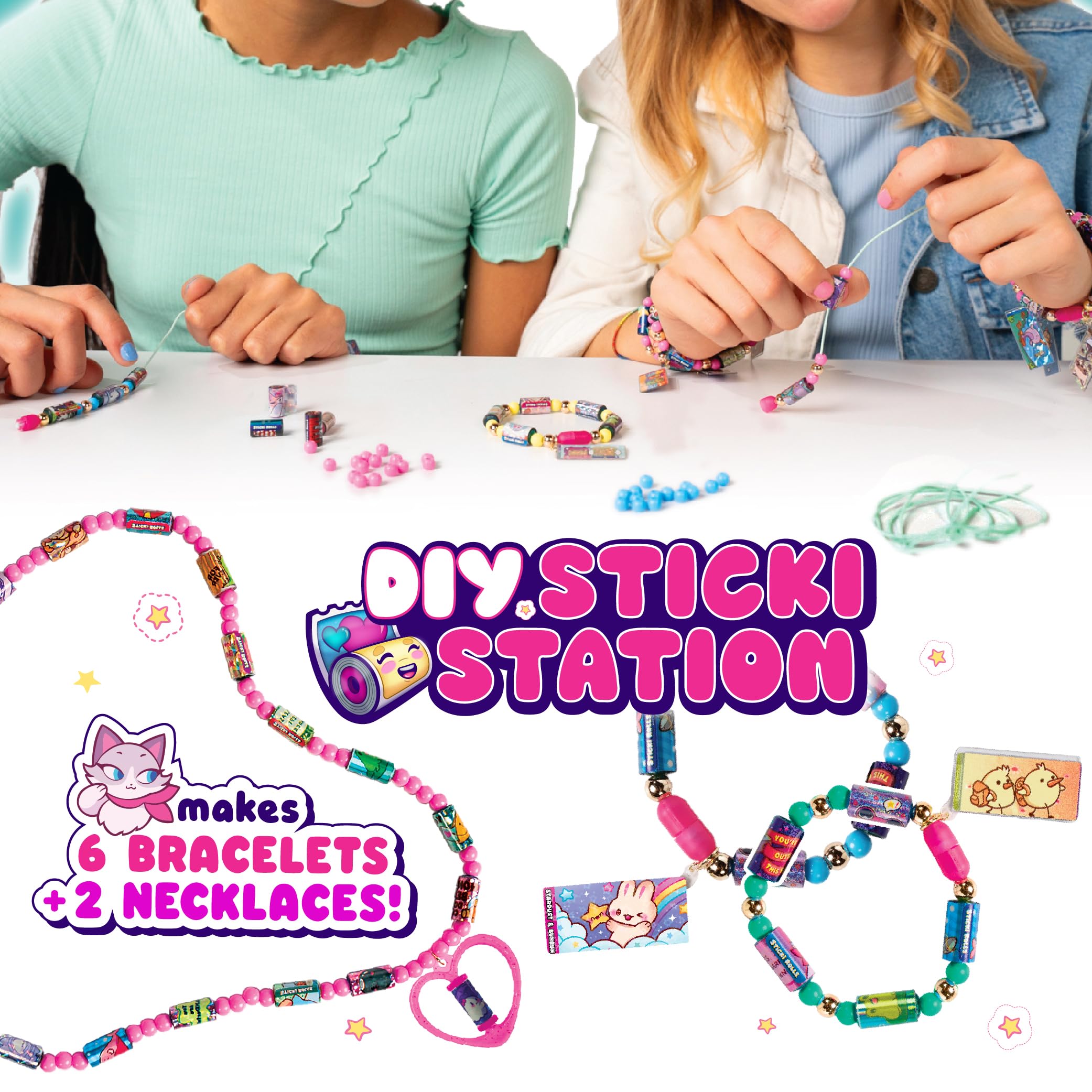 STICKI ROLLS wearable jewelry assembly with beads and pendants for custom designs