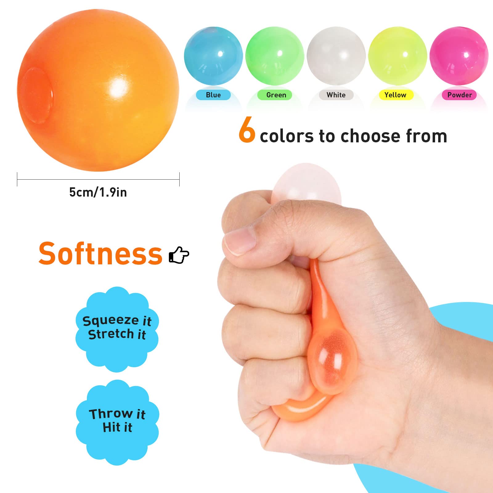 Sticky Ball sensory balls for kids and adults, perfect party favors.