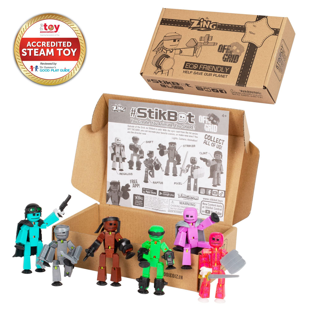 StikBot Off the Grid Clint figure ready for action-packed mini-movies.