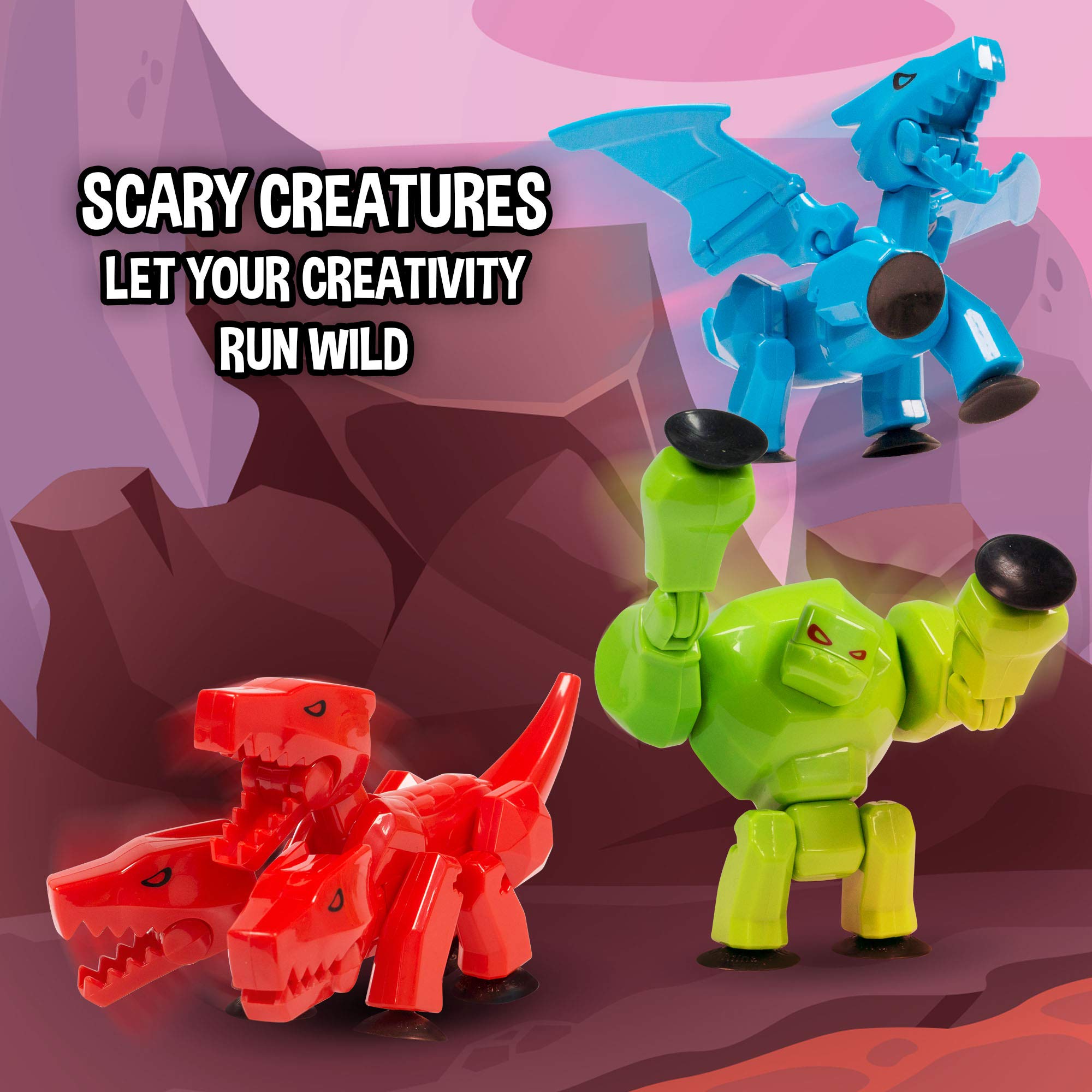 StikBot Zing Mega Monsters fully articulating joints for dynamic poses.